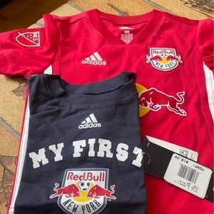 New York Red Bulls Adidas MLS Official Red Jersey infant  T-Shirt ( 18m) +  24m